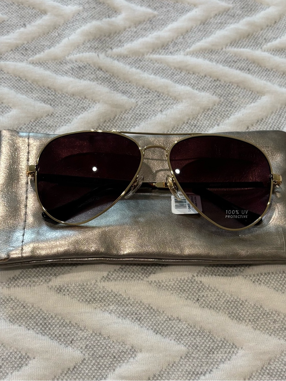 Ann Taylor Gold Frame Aviator Sunglasses NWT